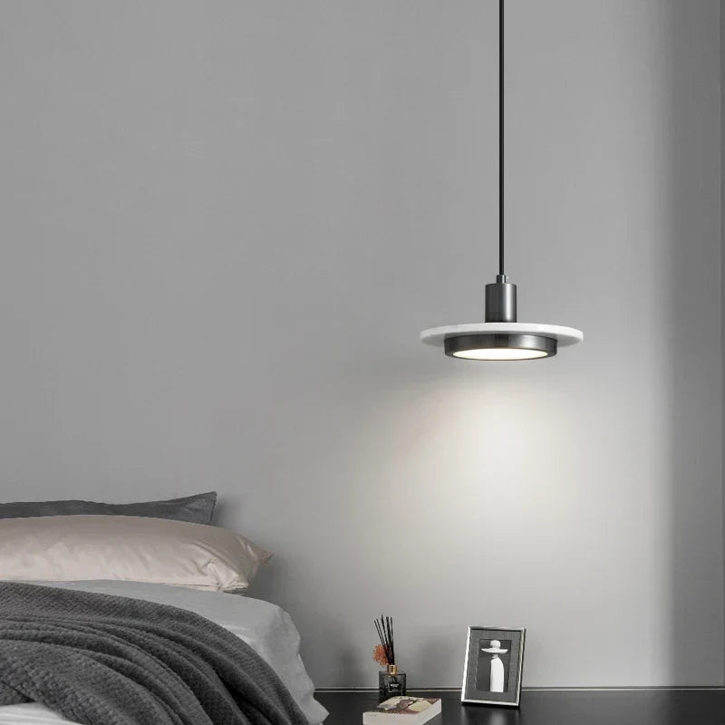 Afralia™ Marble Copper LED Pendant Lights: Nordic Minimalism Hanging Lamp for Kitchen, Loft, Bedroom