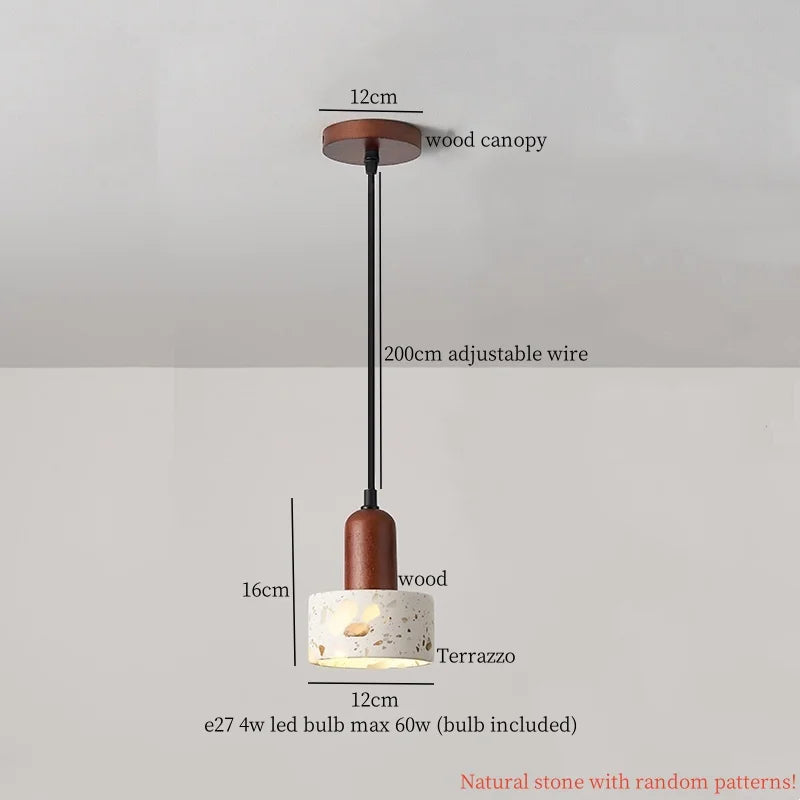 Wabi Sabi Terrazzo LED Pendant Light for Home Design