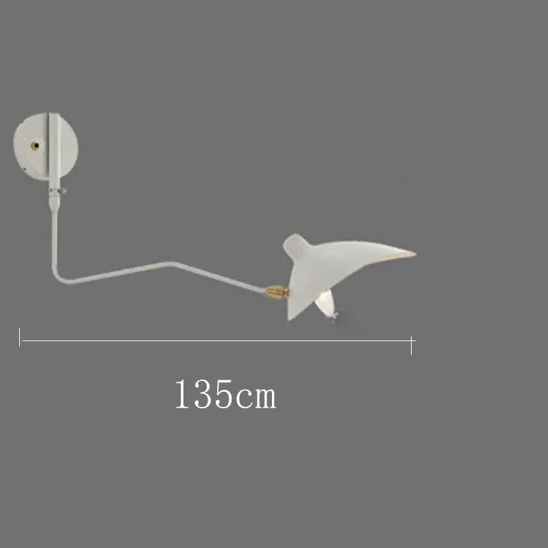 Long Arm LED Wall Sconce Lamp with Adjustable Angle for Living Room and Bedroom