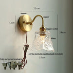 Clear Glass LED Wall Sconce Pull Chain Switch Modern Stair Light
