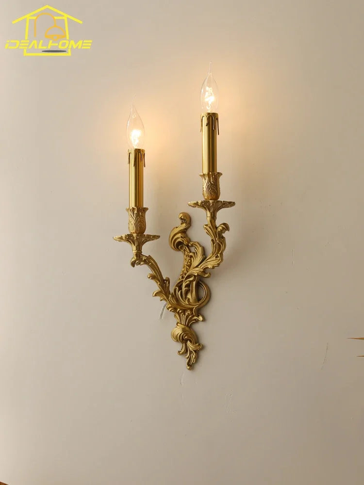 Retro Copper Wall Lamp LED E14 Gold Lustre Luxury Modern Light Fixtures