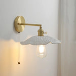 Ceramic Copper LED Wall Light with Pull Chain Switch for Modern Nordic Home Decor