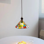 Walnut Wood LED Pendant Lights Colorful Glass Modern Kitchen Luminaira