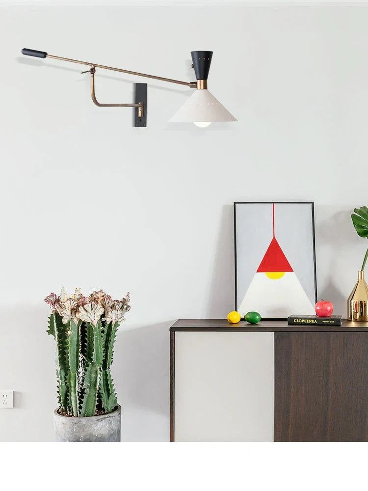 Nordic Long Arm Wall Light Sconce with Adjustable Study Reading Lamp