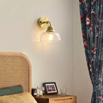 Copper Glass LED Wall Lamp Japanese Style Home Decor Fixture