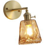 Glass Copper LED Wall Lamp with Knob Switch for Modern Home Decor