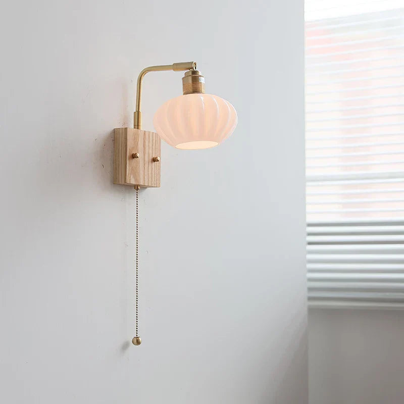 Rotatable LED Wall Light Fixture with Pull Chain Switch, Modern Nordic Design
