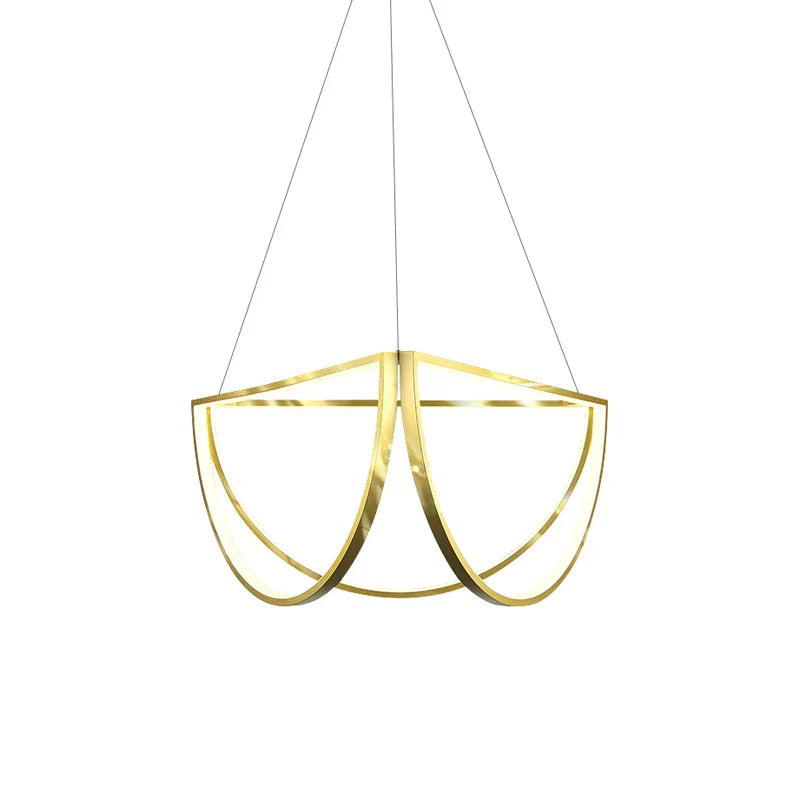 Black Gold Geometric LED Chandelier - Postmodern Indoor Hanging Lamps for Living Room