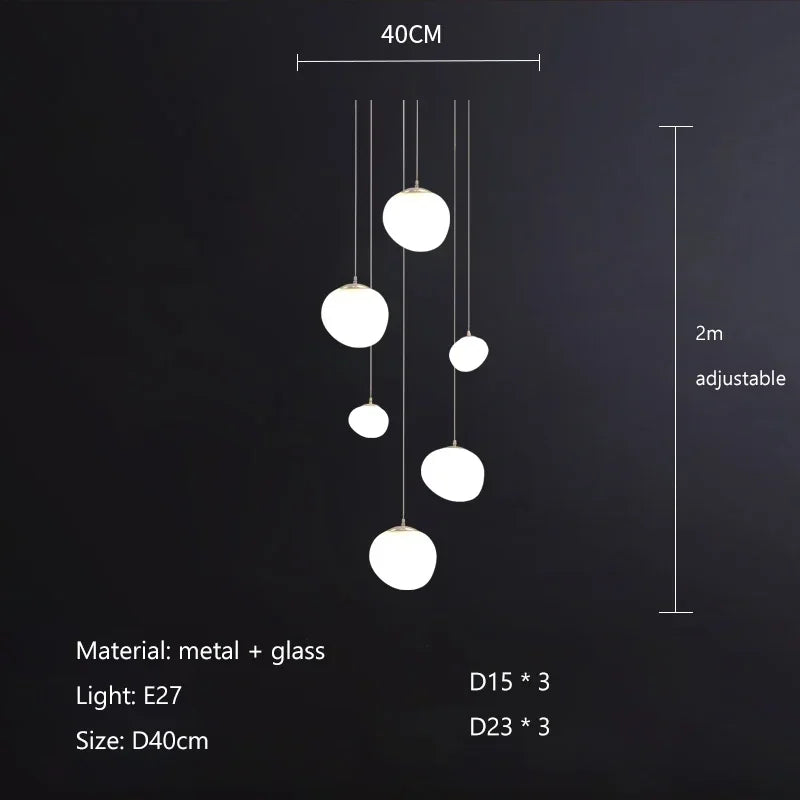 Glass Ball LED Pendant Lights for Home Decor, Living/Dining Room, Bar, & Stairs