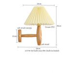 Cream PVC LED Wall Lamps Japanese Walnut Wood Applique Murale
