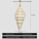 AFRALIA Crystal Large Chandelier for Villa Duplex Loft Stairs Living Room Hall.