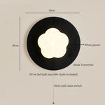 Afralia™ Wabi Sabi Black Travertine LED Wall Sconce for Home Living Lights