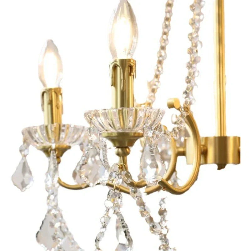 Luxury Copper Crystal Chandelier LED Pendant Lights for Home Decor