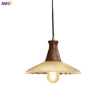 Wood LED Pendant Light with Clear Glass Shade, E27 LED, Japanese-Style Suspension Luminaire