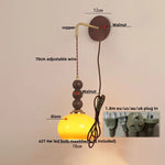 Adjustable LED Wall Lamp Sconce Copper Wood Glass Stair Light