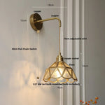 Amber Glass LED Wall Light Modern Nordic Bedroom Reading Lamp