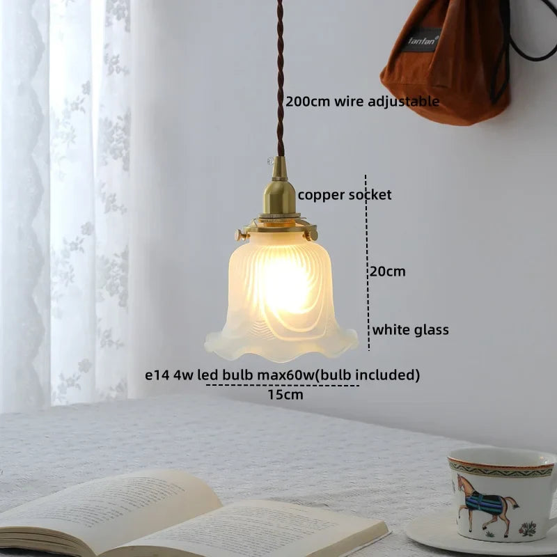 Clear Glass LED Copper Chandelier Pendant Light for Modern Home Decor.