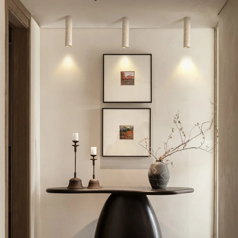 Vintage LED Ceiling Light Fixture Creative Yellow Stone Cave Balcony Lamp