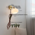 Japanese Style LED Wall Sconce Glass Rotate Pull Chain Switch Stair Light