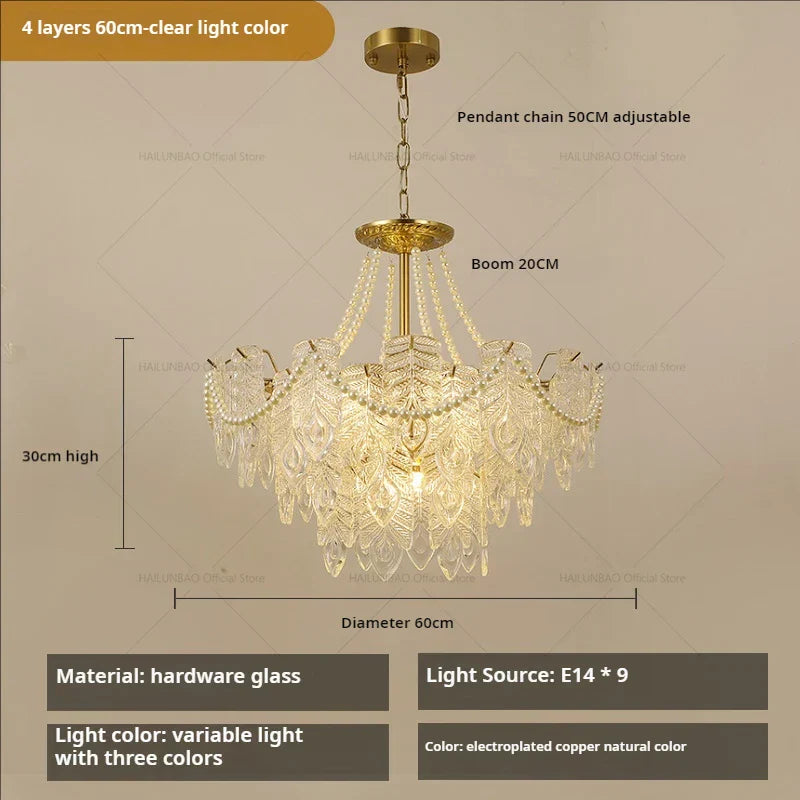 Crystal Chandelier Light: French Modern Luxury for Living Room, Dining Room, Bedroom