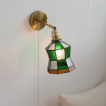 Tiffany Glass LED Wall Lamp with Pull Chain Switch