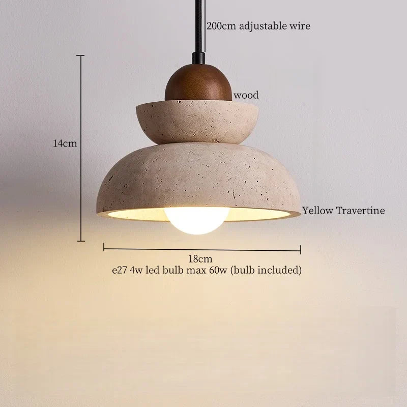 Afralia™ White Glass LED Pendant Light - Yellow Travertine Mid Century Hanging Lamps