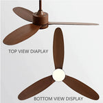 52" Modern DC Ceiling Fan with Remote Control for Home and Restaurant