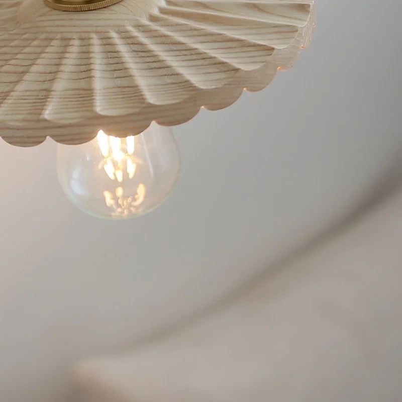 Ash Wood LED Wall Lights Living Room Porch Stair Nordic Modern Up Down Rotate Pull Chain Switch Bedside Lamp