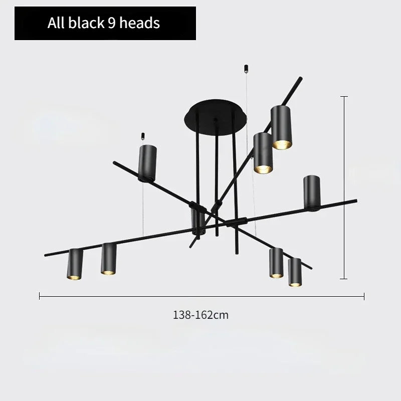 Modern Golden Metal LED Chandelier for Kitchen Dining Room Lighting