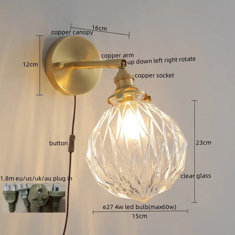 Green Glass LED Wall Lamps - Modern Home Decor Applique Murale