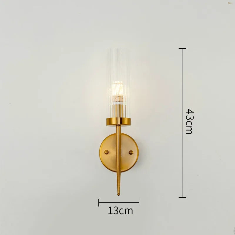 Gold Metal Glass LED Pendant Lights Chain Hanging Lamp