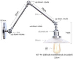 White Glass Swing Arm LED Wall Sconce for Industrial Loft, Coffee, Hallway
