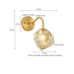 Lava Ice Glass LED Wall Sconce Brass Vintage Wandlamp