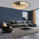 Crystal Luxe C-Shape LED Ceiling Lamp Gold Finish