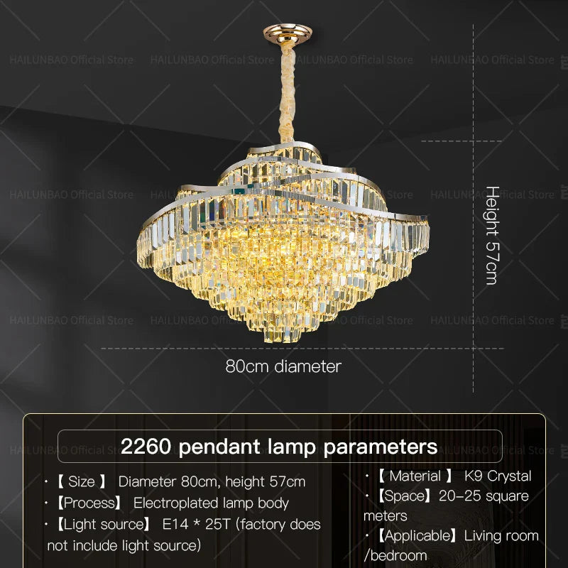 Crystal Chandelier LED Lighting for Luxury Living Room, Bedroom, Dining Room