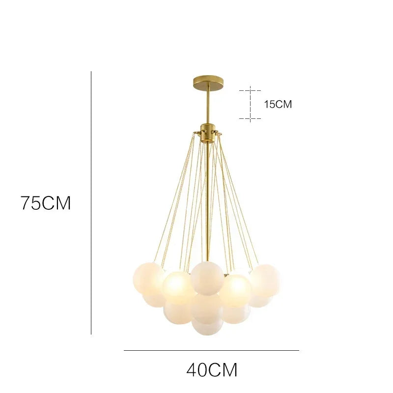 Scandinavian Bubble Glass Chandelier Pendant Light E27 Bulb