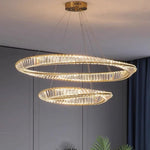 Luxury Gold Crystal Pendant Lights Dimmable LED Modern Living Room Fixture