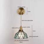 Copper Glass LED Wall Light for Modern Nordic Living Room Bedroom