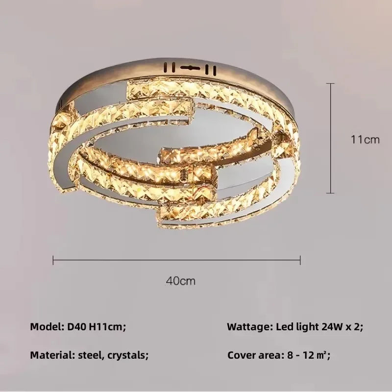 Crystal LED Chandelier Pendant Light Modern Luxury Foyer Ceiling Lamp