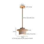 Yellow Travertine Stone LED Pendant Light for Bedside Living Room Decor