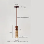 Afralia™ Creative Stone LED Pendant Light Yellow Travertine Nordic Minimalism Hanging Lamp