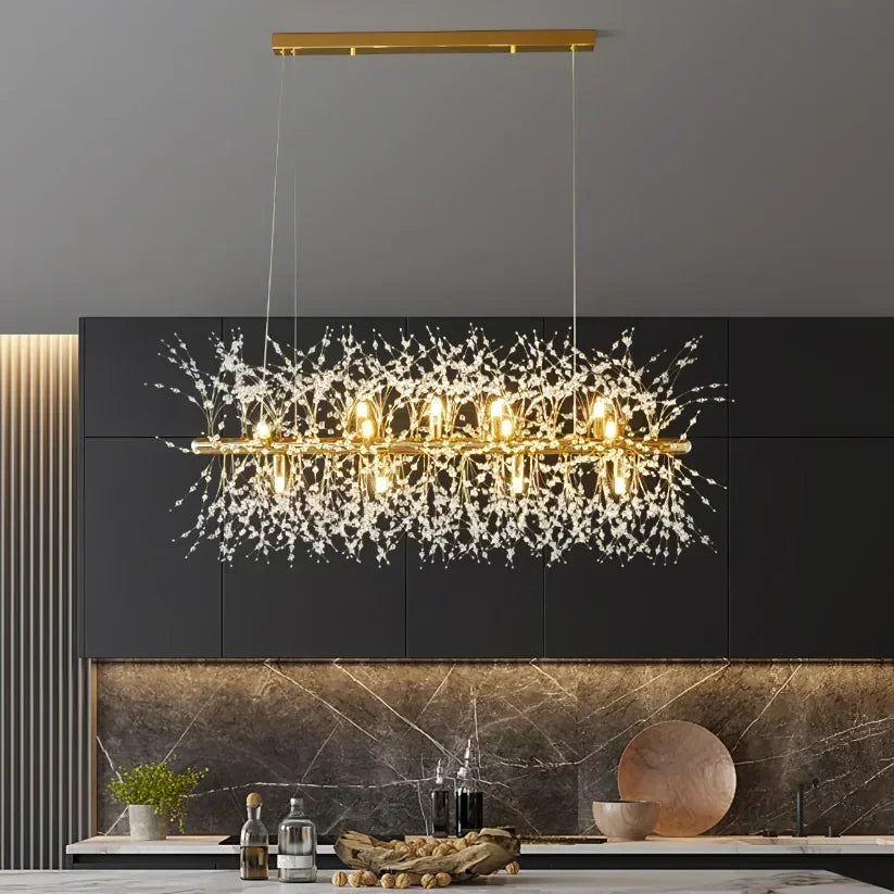 Dandelion Crystal Ceiling Lamp Chandelier for Bedroom Dining Room Kitchen Island