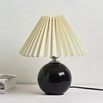 Nordic Ceramics Table Lamp - Modern Desk Light with Pleated Lampshade for Cozy Home Lighting