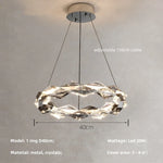 Crystal Chandelier Pendant Light - Dimmable Modern Luxury LED Chrome Luminaria