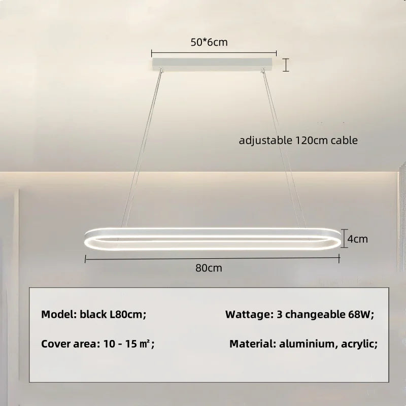 Circle Minimalist LED Pendant Light - Modern Indoor Hanging Lamp