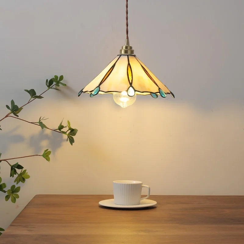 Glass Copper LED Pendant Lamp for Dining Room, Nordic Modern Hanging Light Fixtures