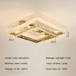 Crystal LED Ceiling Chandelier: Smart Dimmable Bedroom Lighting Fixture