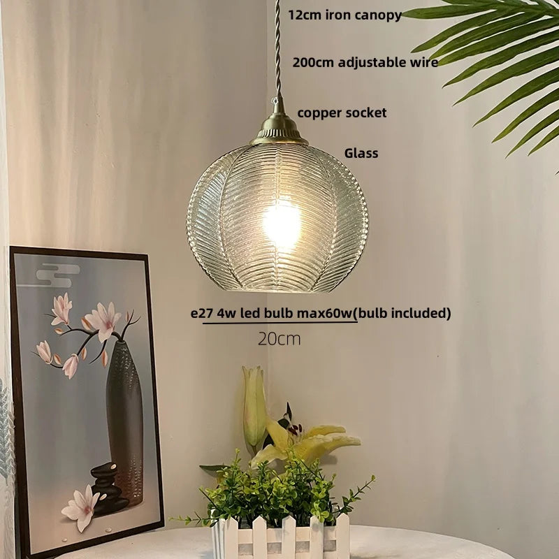 Afralia™ Blue Glass LED Pendant Lamp: Nordic Modern Hanging Light.