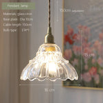 Brass Glass Pendant Light - Luxury Minimalist LED Nordic Flower Restaurant Lamp