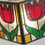 Colorful Square Glass LED Wall Lights with Pull Chain Switch - Tiffany Style